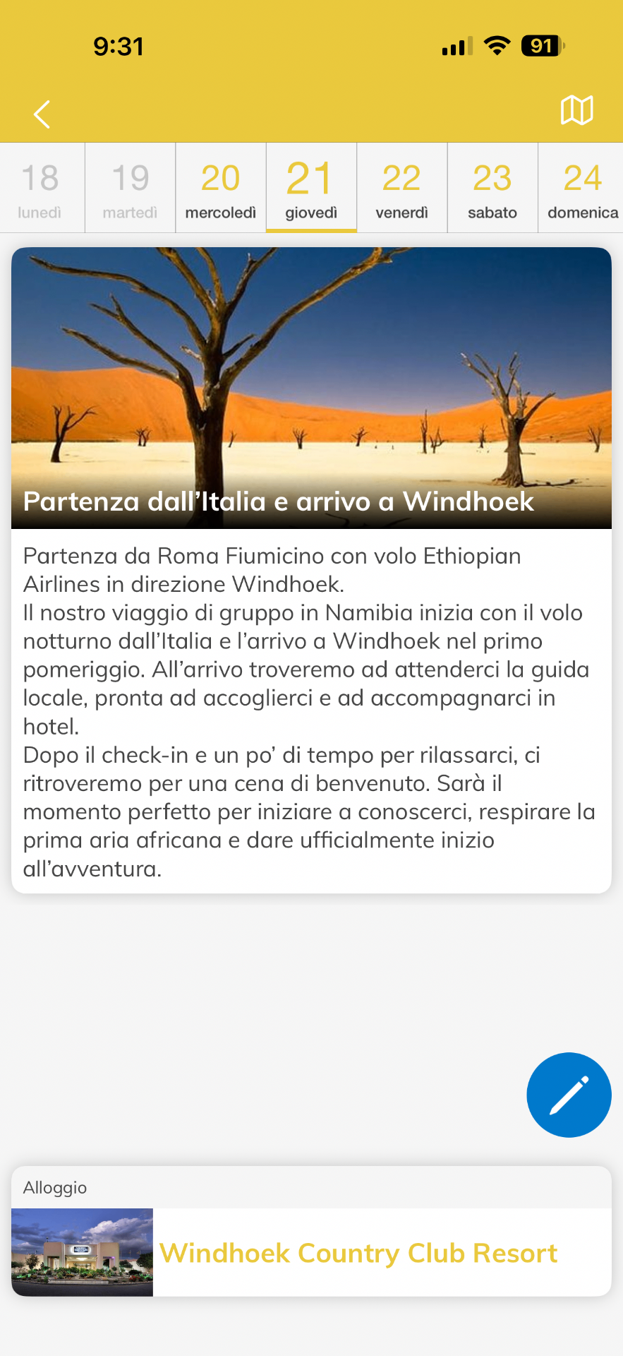 App Colopolo · programma del giorno corrente